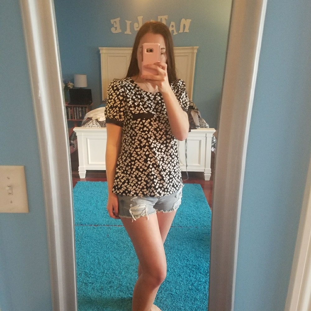 black and white heart shirt